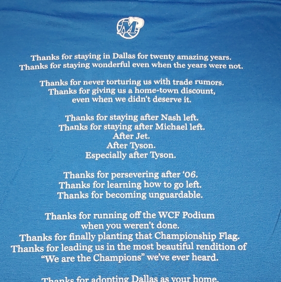 Dallas for Dirk Special Edition Appreciation Tee 4.10.18 XL - Picture 10 of 11